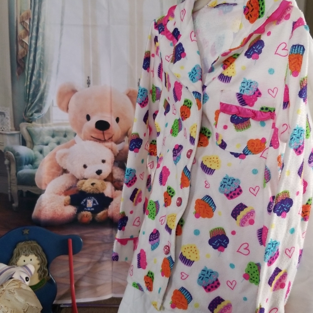 Girls Cupcake Button up Pajama Top